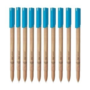 FLAIR Woody Ball Pen Box Pack | 0.7 mm Tip Size | Attractive Woody Design | Smooth Ink Flow System With Low-Viscosity Ink | Smudge Free Writing | Blue Ink, Set Of 10 Ball Pens x Pack Of 2